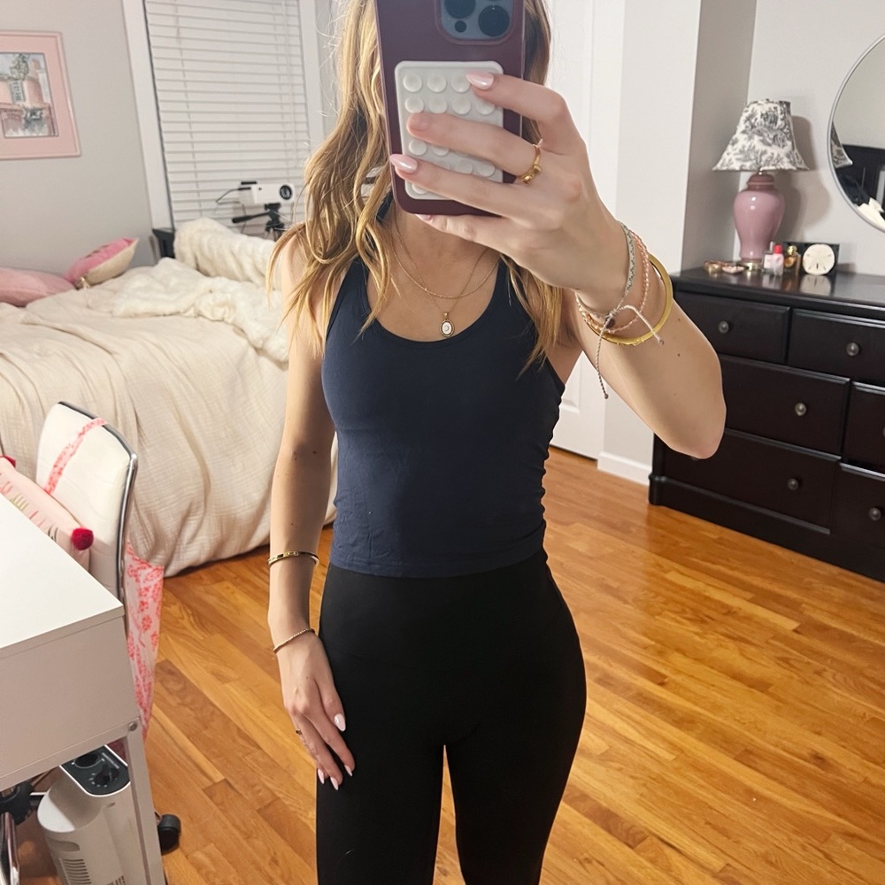 Navy Blue Halter Neck Tank Top